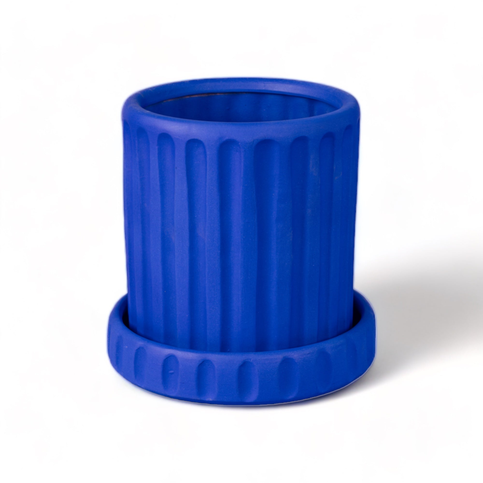 Terracotta Vase with Saucer Dorico Blue by DEKOR - main product image for Resin Society