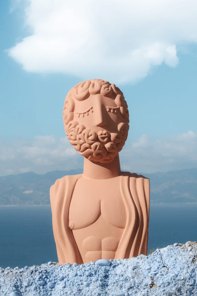 Magna Graecia Terracotta Bust Man detail image - Resin Society