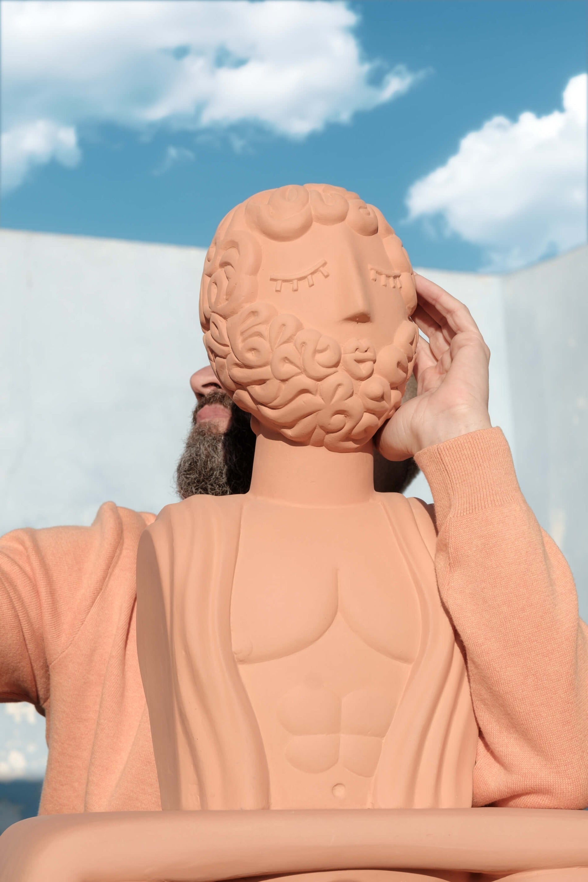 Magna Graecia Terracotta Bust Man detail image - Resin Society