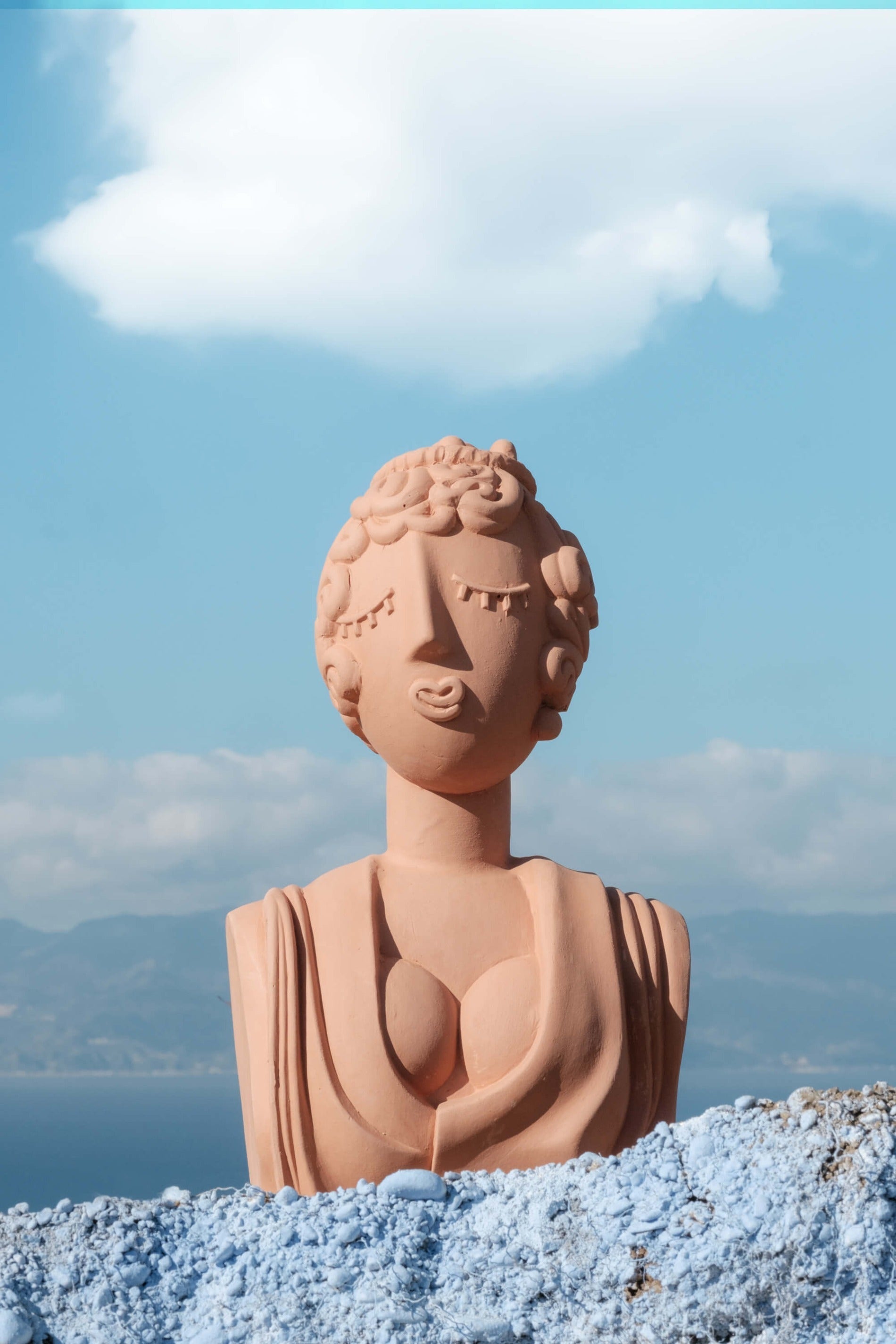 Magna Graecia Terracotta Bust Poppea detail image - Resin Society