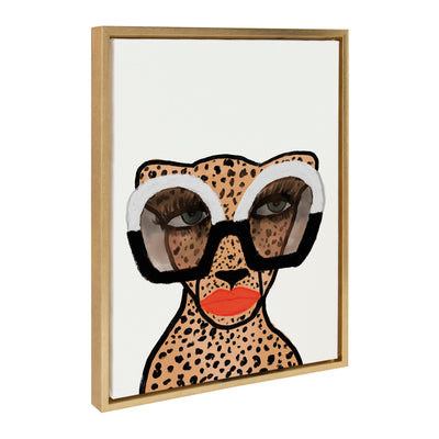 Sylvie Cheetah 4 Framed Canvas by Kendra Dandy of Bouffants and Broken Hearts