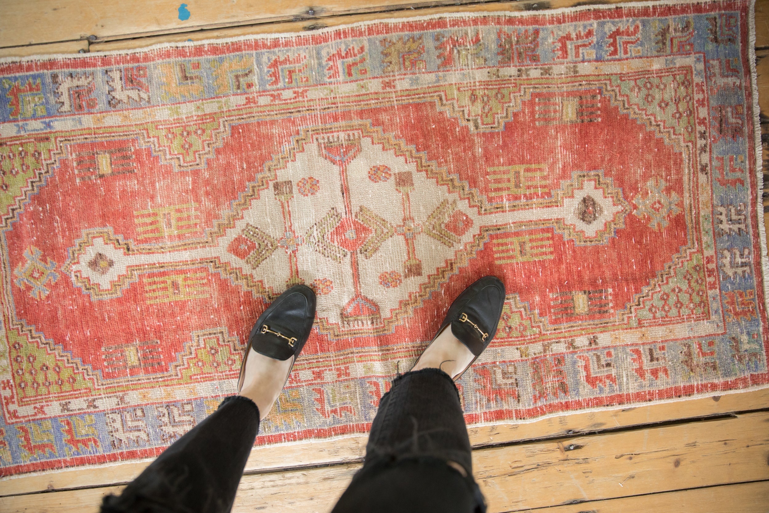 2.5x5 Vintage Distressed Oushak Rug Runner by Old New House® - product image 2 for Resin Society