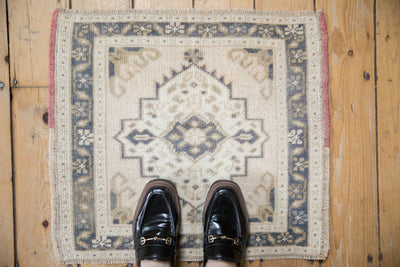 2x2 Vintage Distressed Oushak Square Rug Mat
