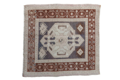 2x2 Vintage Distressed Oushak Square Rug Mat
