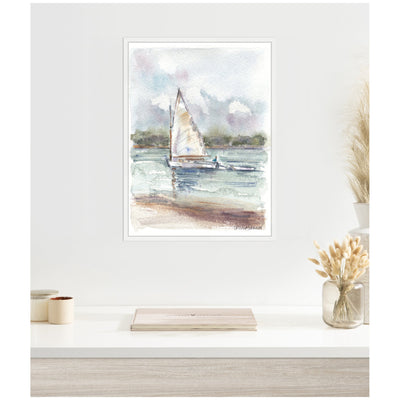 Sylvie 1 Maryanne Welch Chatham Fog Sailboat Framed Canvas by Patricia Shaw