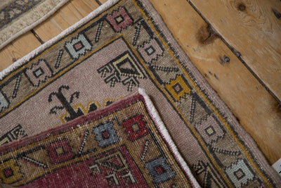 1.5x1.5 Vintage Distressed Oushak Square Rug Mat