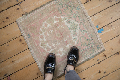 2x2 Vintage Distressed Oushak Square Rug Mat