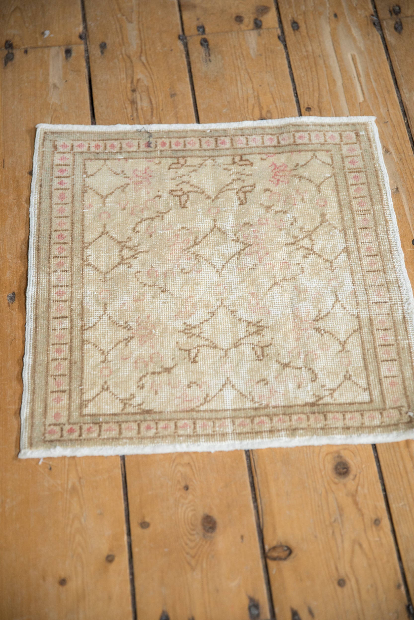 1.5x1.5 Vintage Distressed Kayseri Square Rug Mat