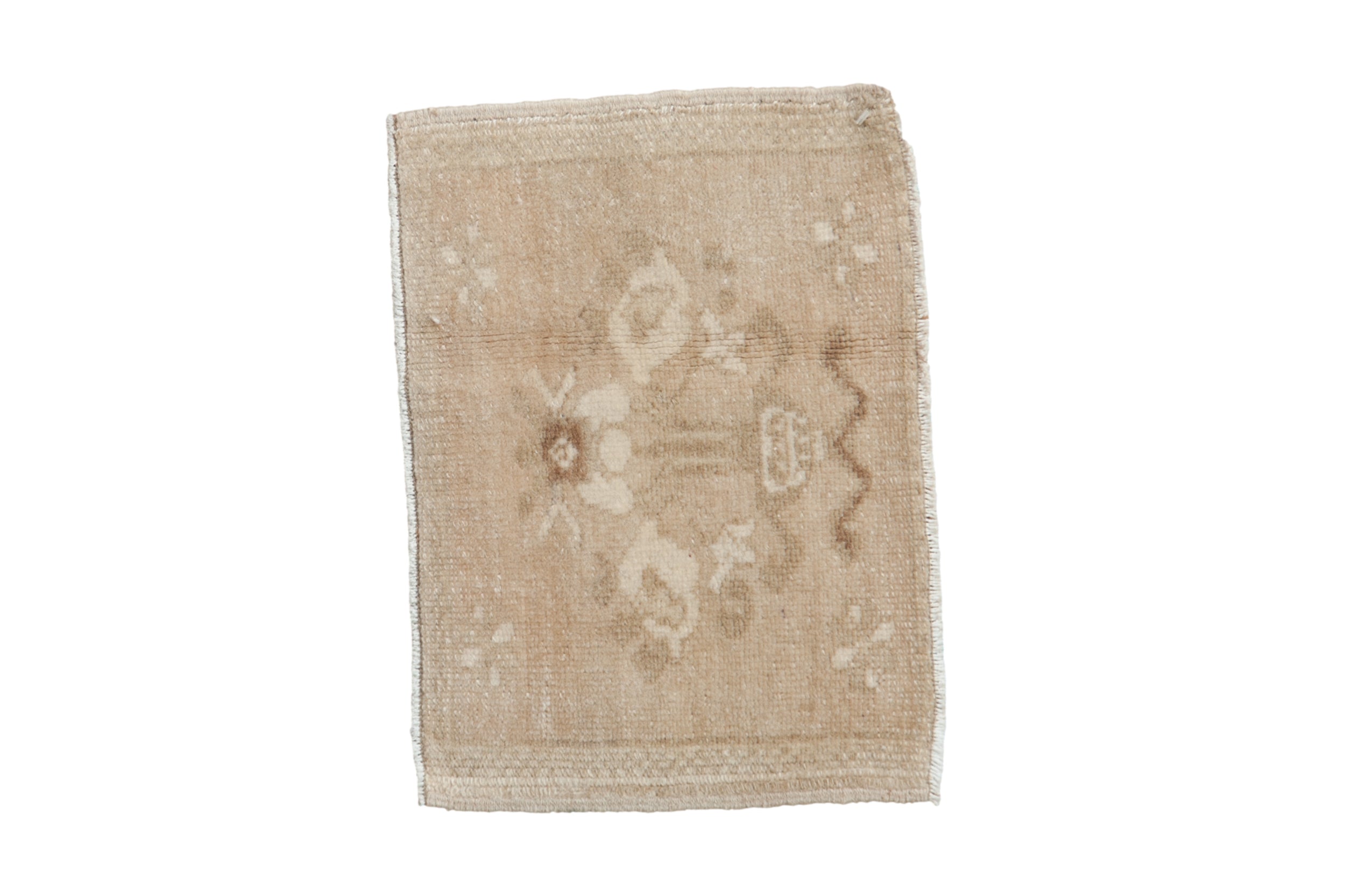 1x1.5 Vintage Distressed Bag Face Oushak Square Rug Mat