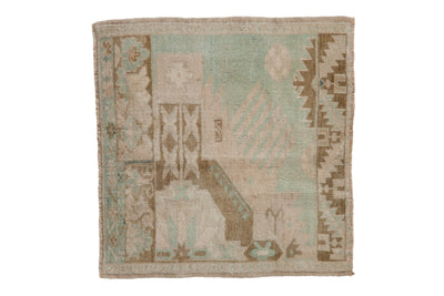 2x2 Vintage Distressed Oushak Square Rug Mat