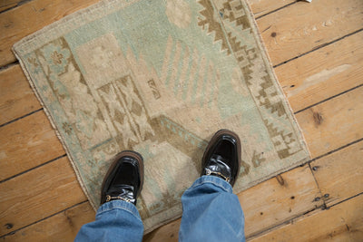 2x2 Vintage Distressed Oushak Square Rug Mat