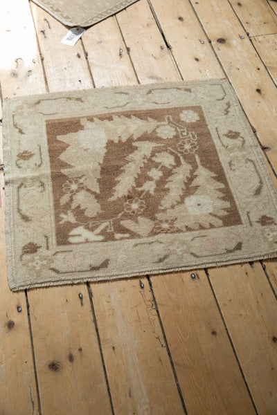 2x2.5 Vintage Distressed Oushak Square Rug Mat