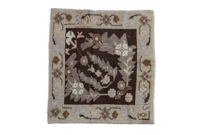 2x2 Vintage Distressed Oushak Square Rug Mat
