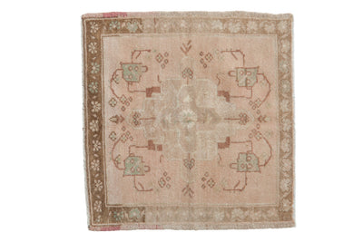 2x2 Vintage Distressed Oushak Square Rug Mat