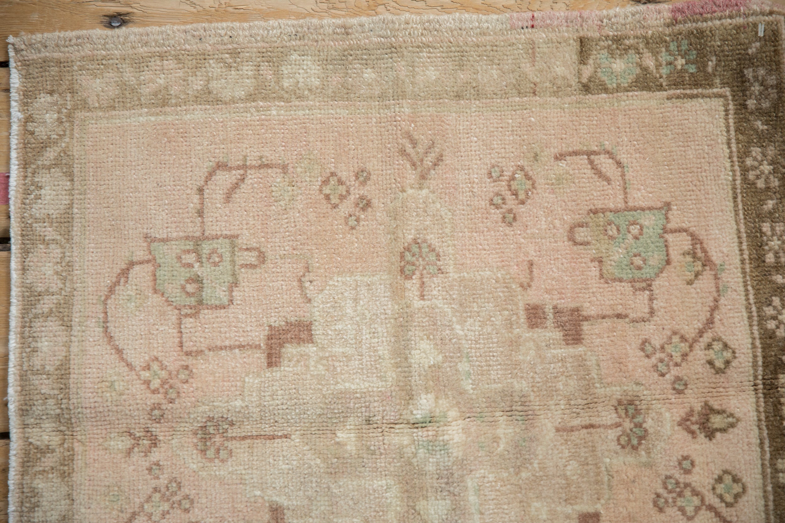 2x2 Vintage Distressed Oushak Square Rug Mat
