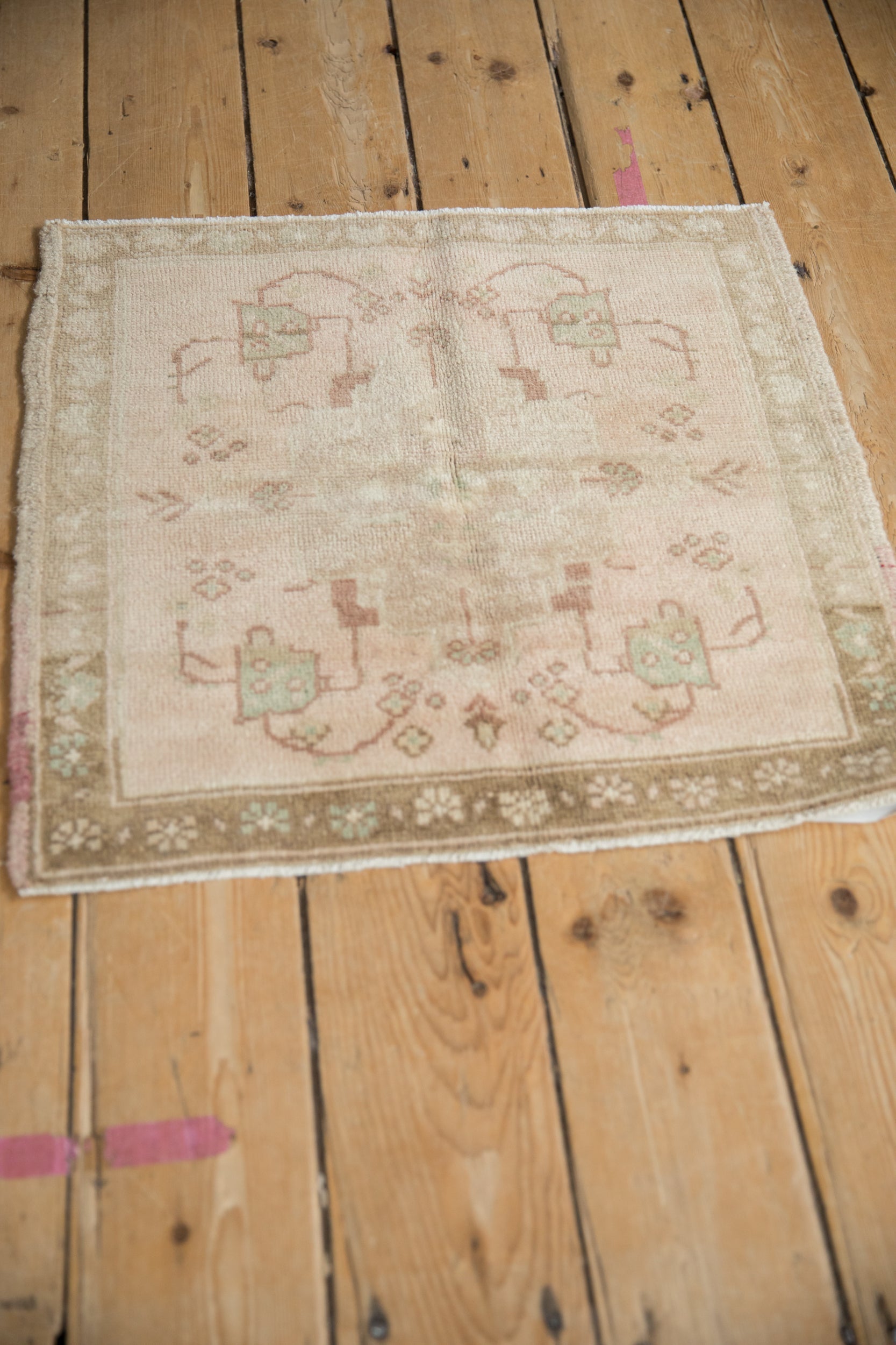 2x2 Vintage Distressed Oushak Square Rug Mat