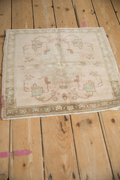 2x2 Vintage Distressed Oushak Square Rug Mat