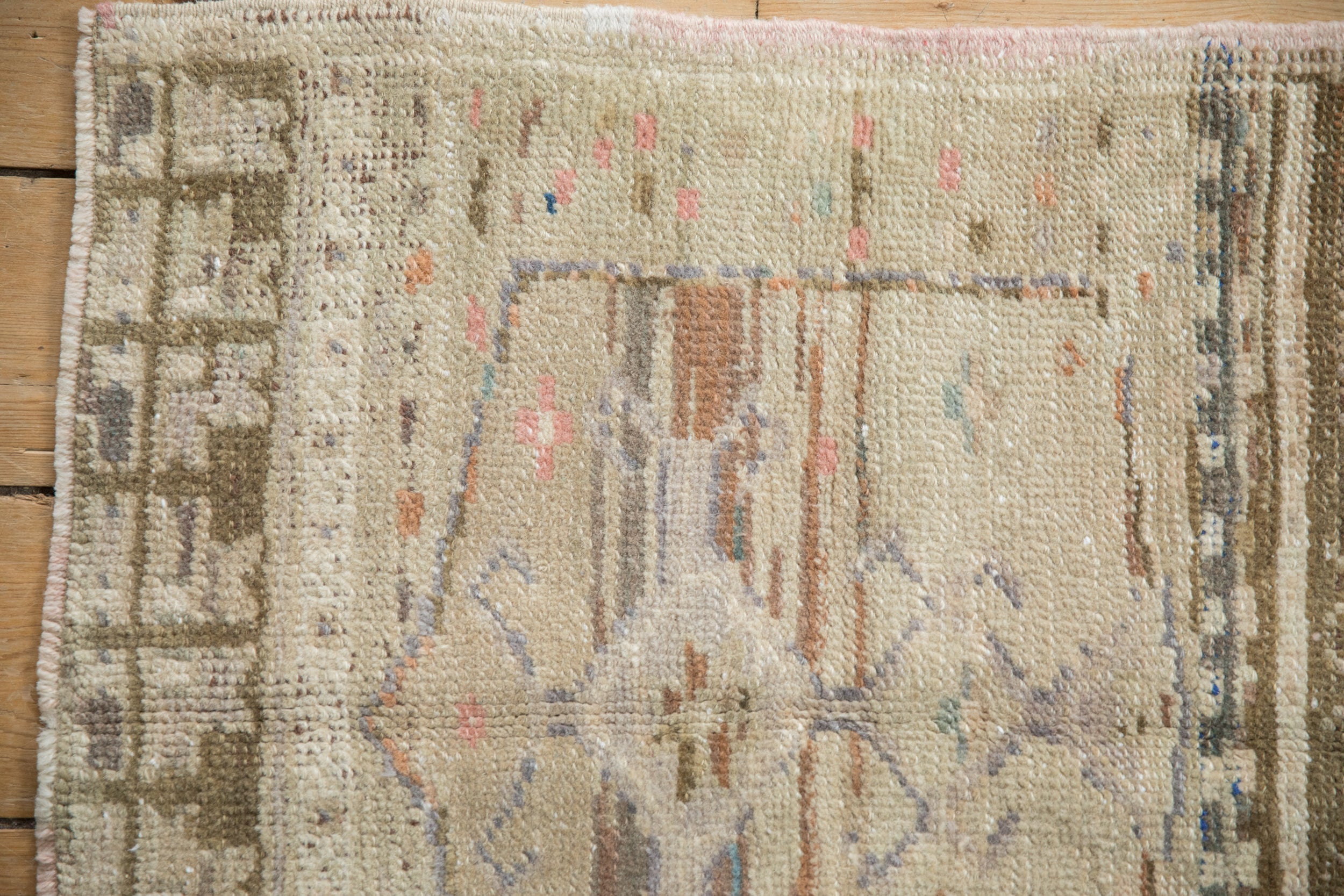 2x2 Vintage Distressed Oushak Square Rug Mat