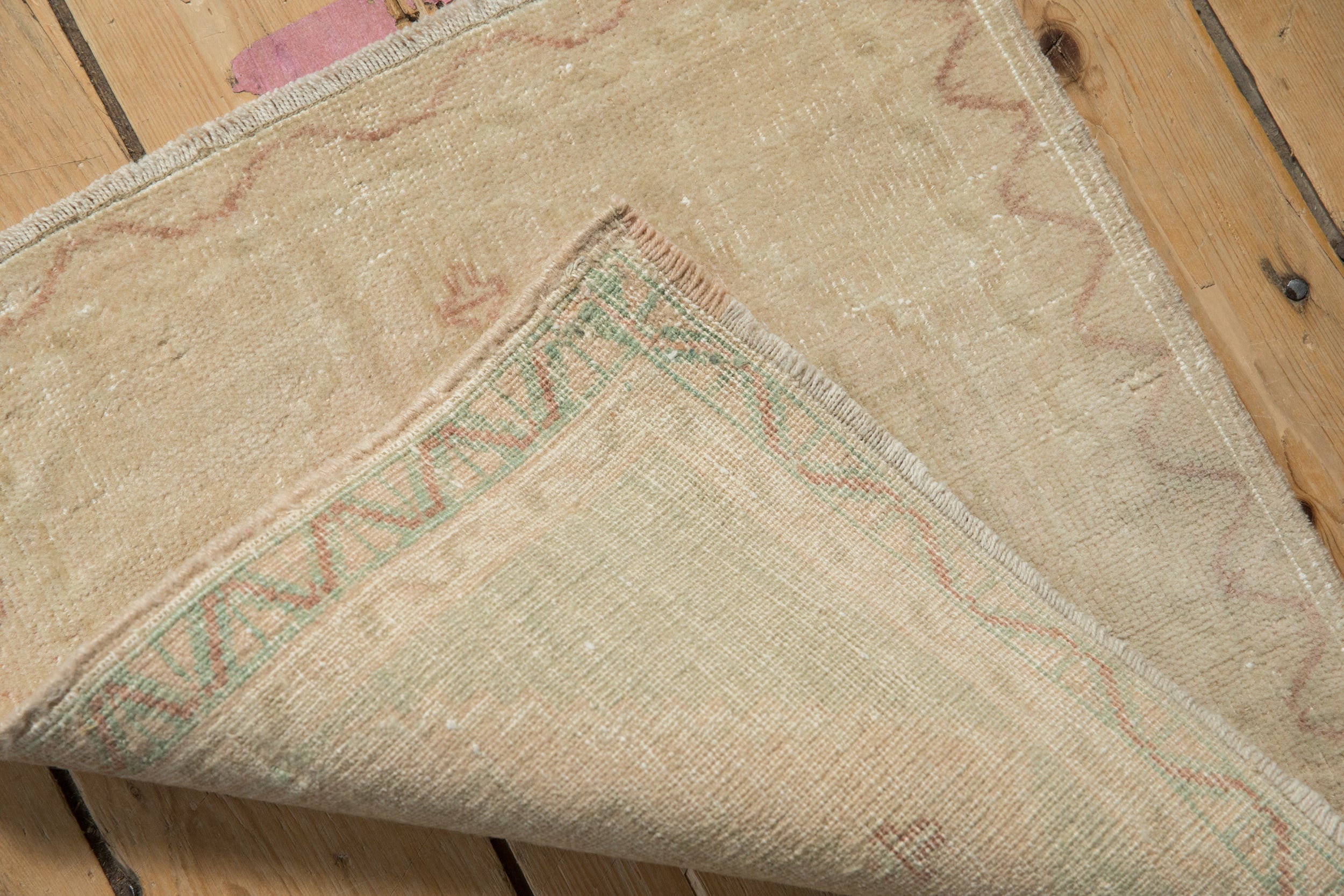 2.5x2.5 Vintage Distressed Oushak Square Rug Mat