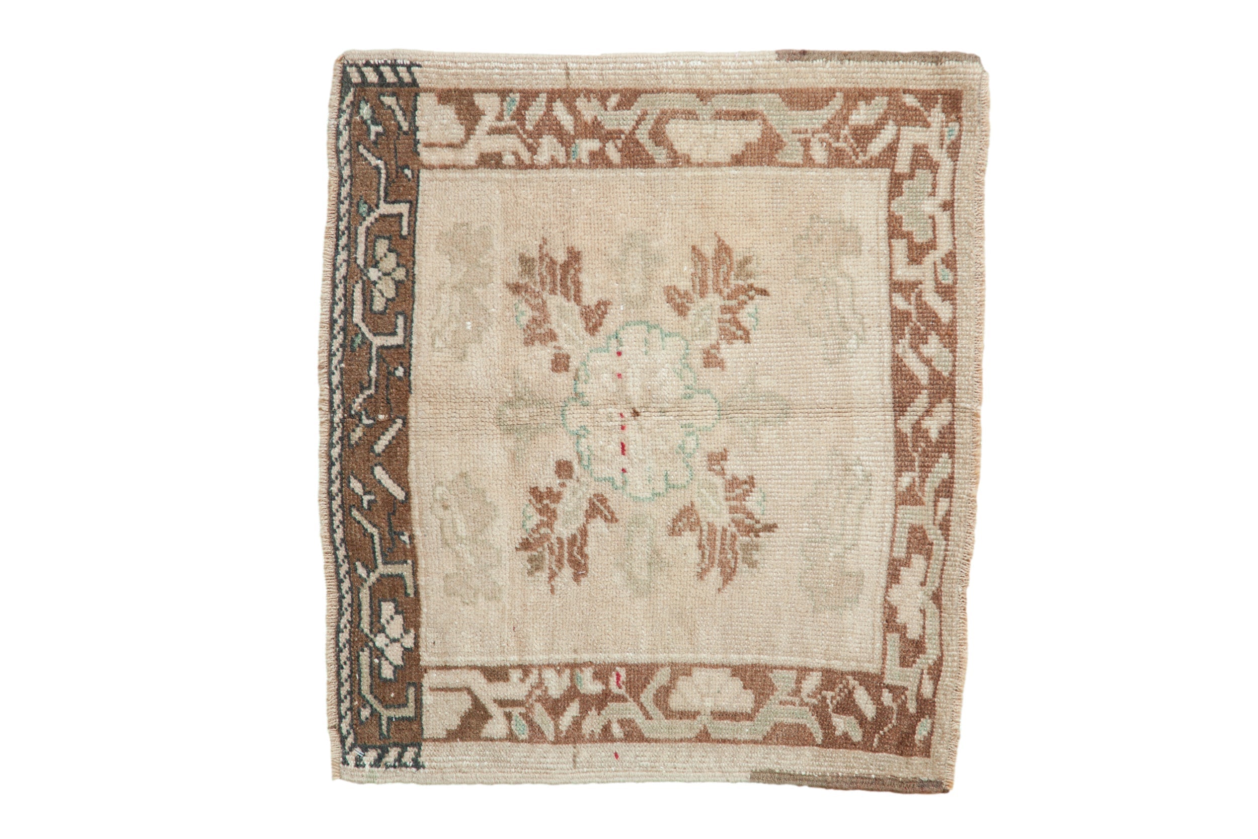 2x2.5 Vintage Distressed Oushak Square Rug Mat