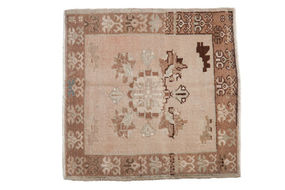2.5x2.5 Vintage Distressed Oushak Square Rug Mat
