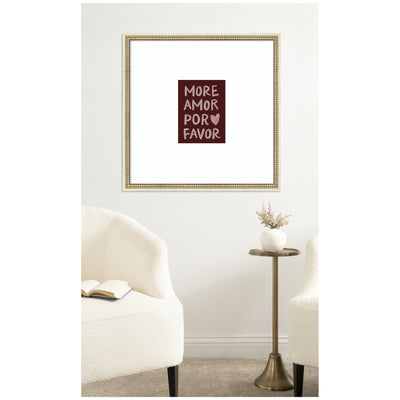 More Amor Por Favor Hand Painted Typography Maroon by Lucky Guava Framed Wall Art Print