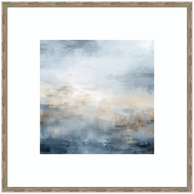 Tonal Abstract Oceanic Nautical Serenity Blue by The Creative Bunch Studio Framed Wall Art Print