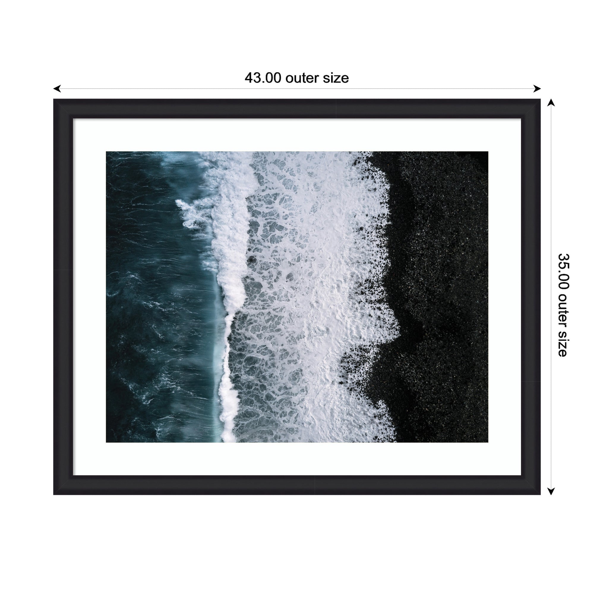 Framed Art Ocean Waves on the Black Beach in Iceland by Michael Schauer