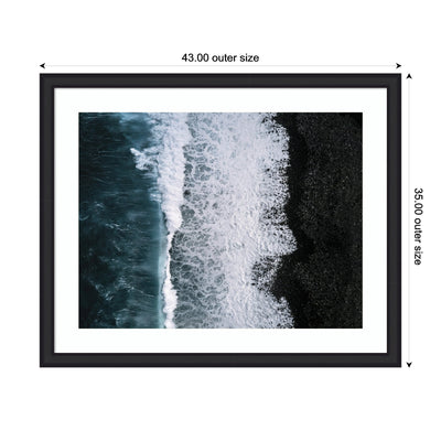 Framed Art Ocean Waves on the Black Beach in Iceland by Michael Schauer