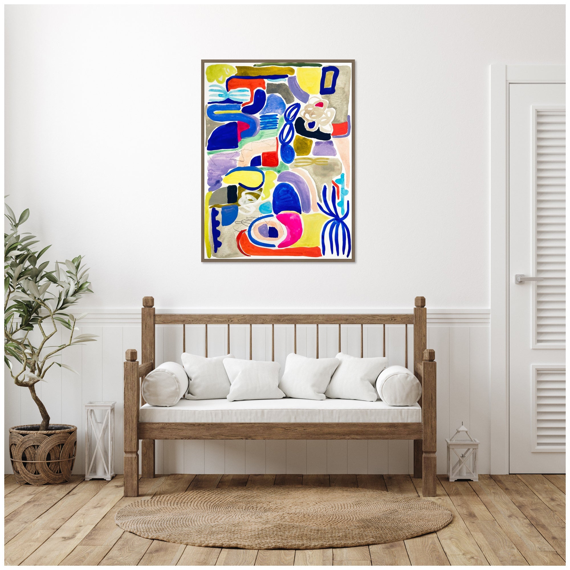 Sylvie Abstract 05 Framed Canvas by Emma Daisy