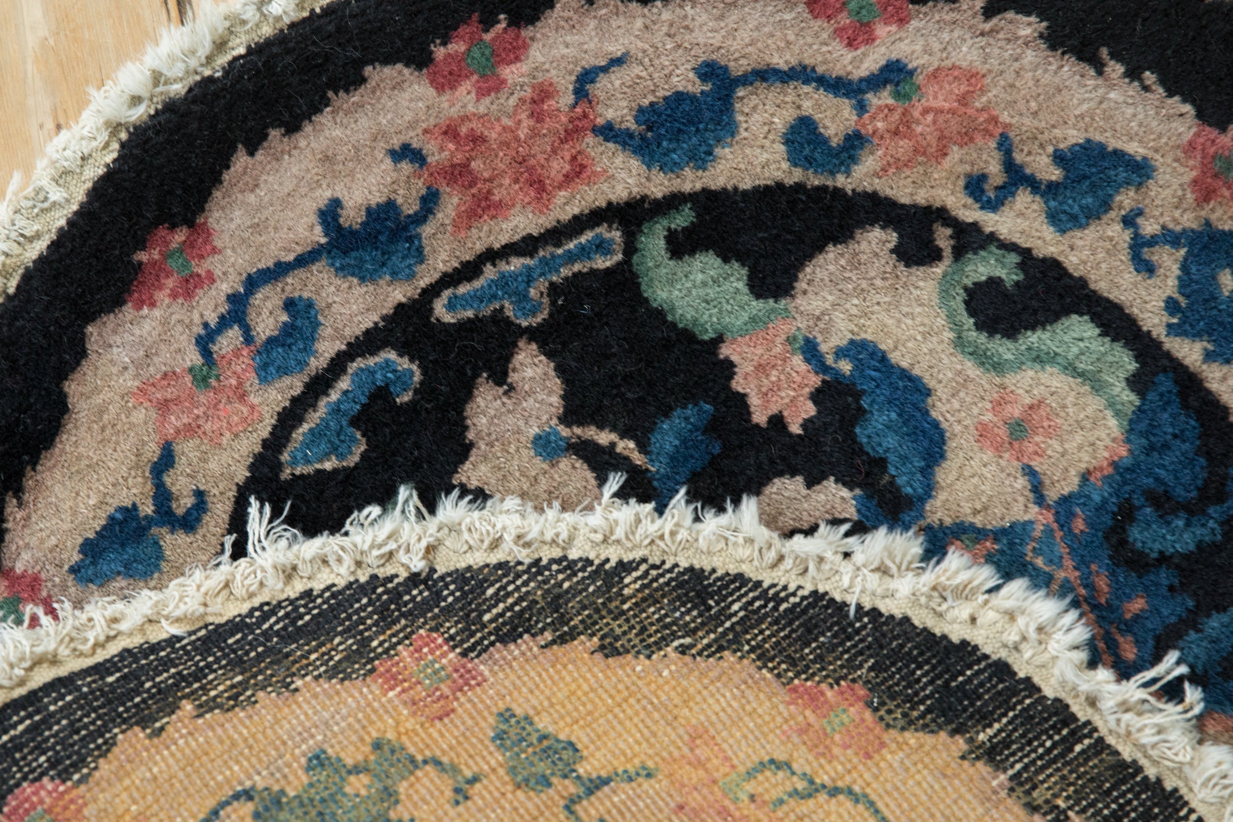 2.5x2.5 Vintage Nichols Art Deco Round Rug Mat