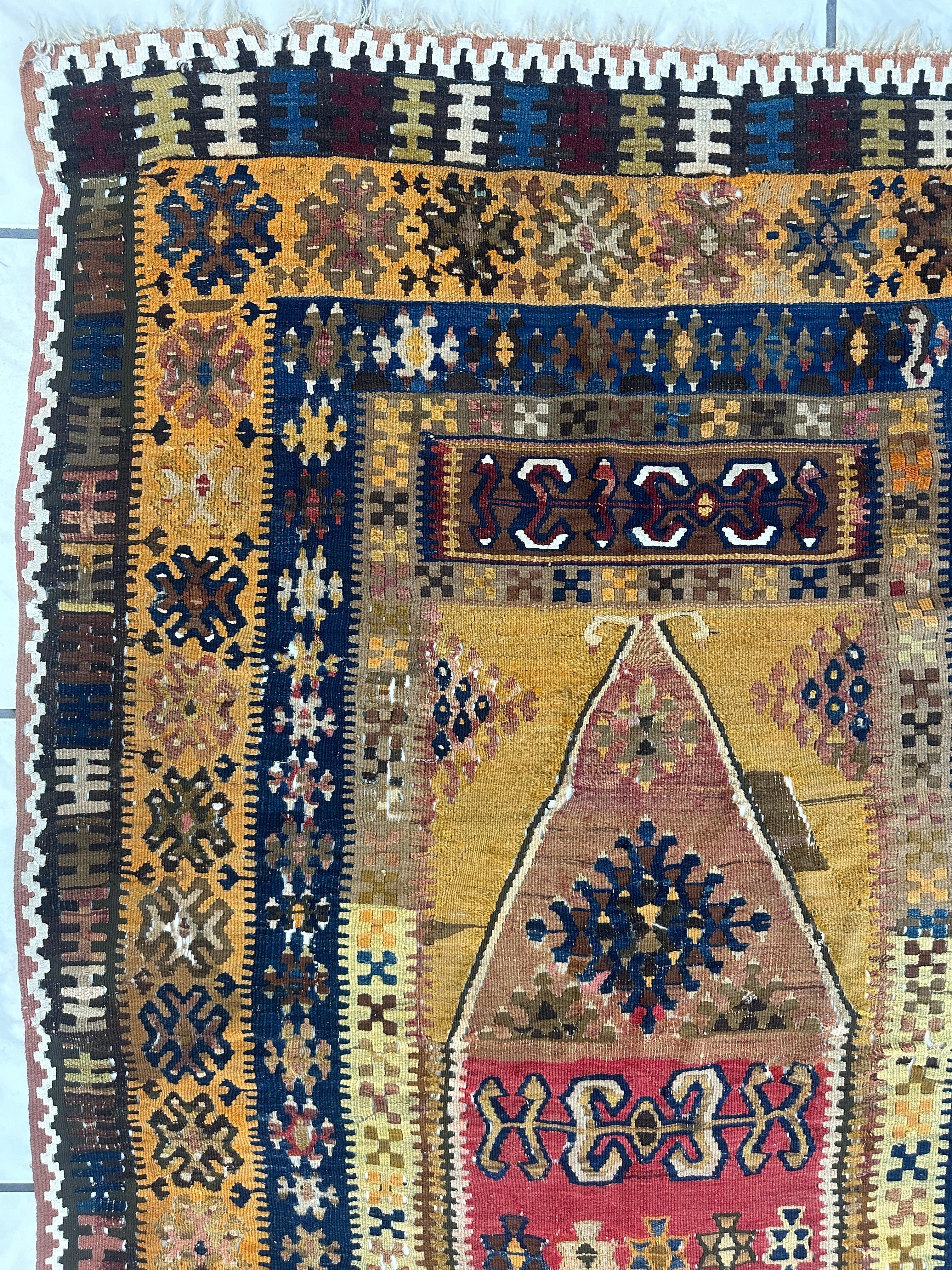 Antique Anatolian Wool Prayer Rug 4’ x 6’6” by Rugistan - product image 7 for Resin Society