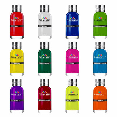 12 Color Bundle of Liquid Epoxy Resin Dyes in assorted vibrant colors