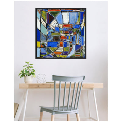 Sylvie Retro Current Framed Canvas by Leah Nadeau