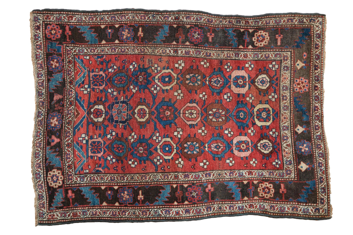 4x5.5 Antique Kurdish Bijar Rug by Old New House® - main product image for Resin Society