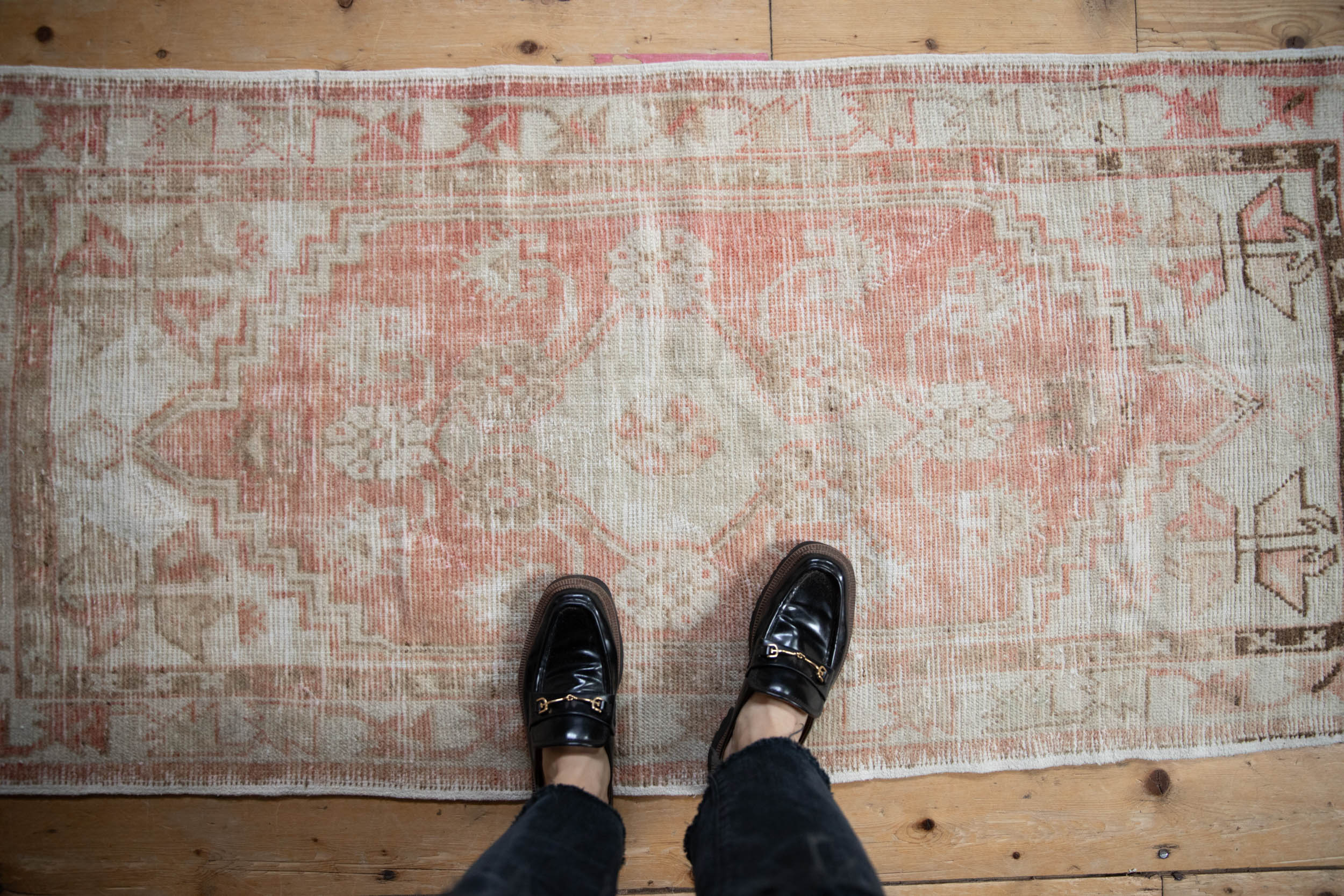 2.5x5.5 Vintage Distressed Oushak Rug Runner by Old New House® - product image 2 for Resin Society