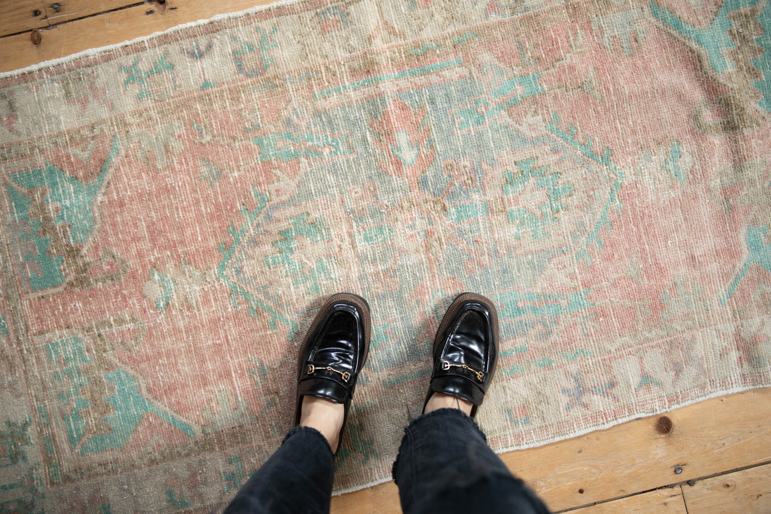 2.5x5.5 Vintage Distressed Oushak Rug Runner by Old New House® - product image 2 for Resin Society