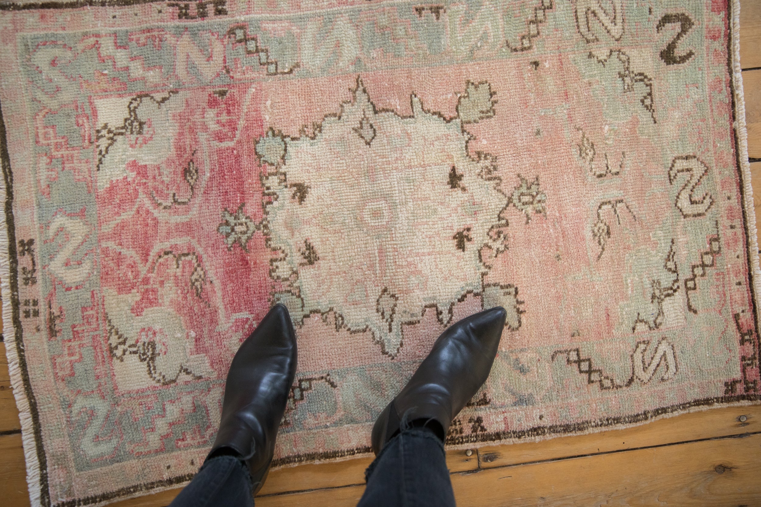 2.5x3.5 Vintage Distressed Oushak Rug by Old New House® - product image 2 for Resin Society
