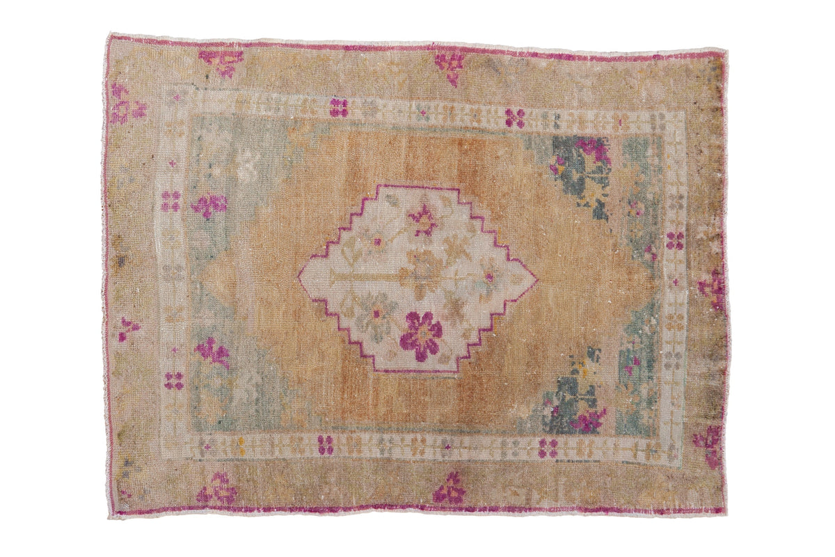3.5x4.5 Vintage Distressed Oushak Square Rug by Old New House® - main product image for Resin Society