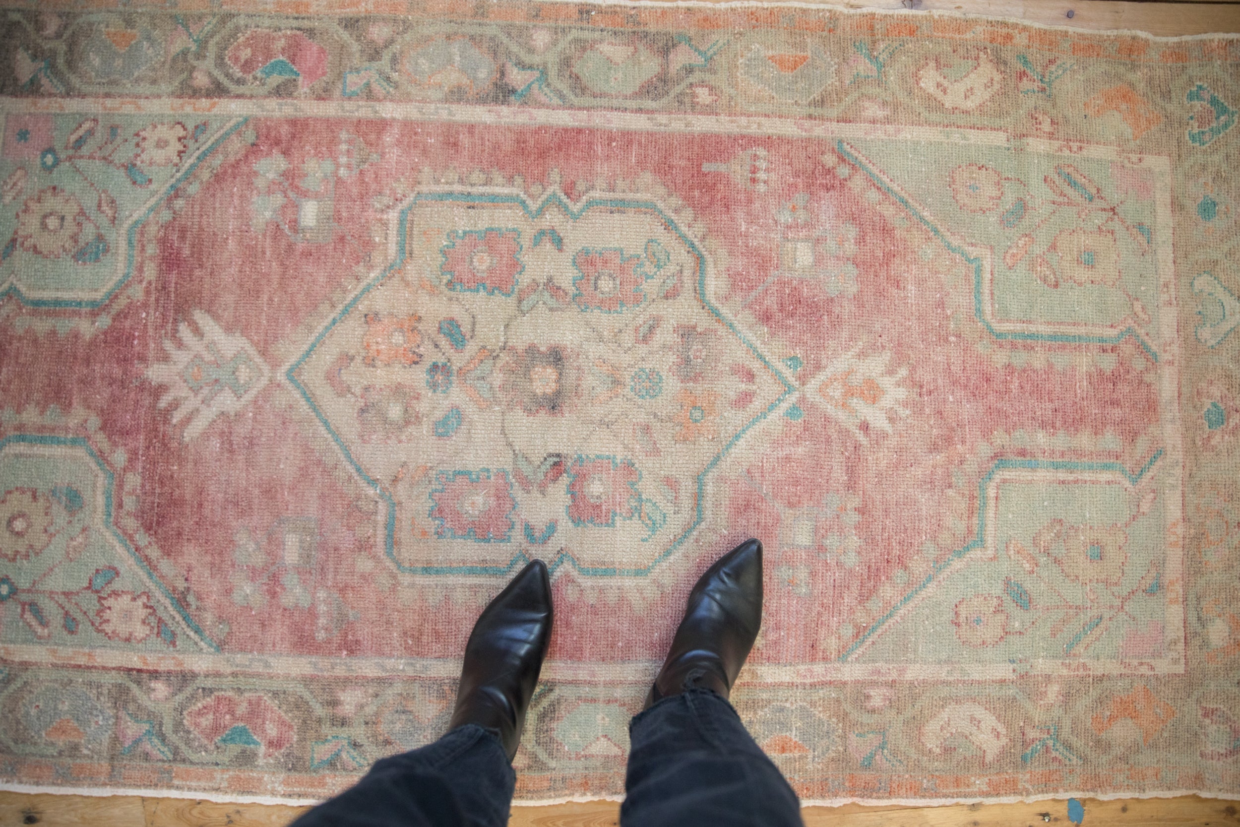 3.5x6.5 Vintage Distressed Oushak Rug by Old New House® - product image 2 for Resin Society