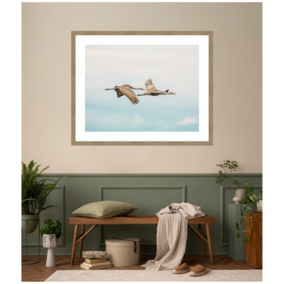 Cranes Flying by Emiko and Mark Franzen F2 Images Framed Wall Art Print