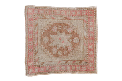 2x2 Vintage Distressed Oushak Square Rug Mat