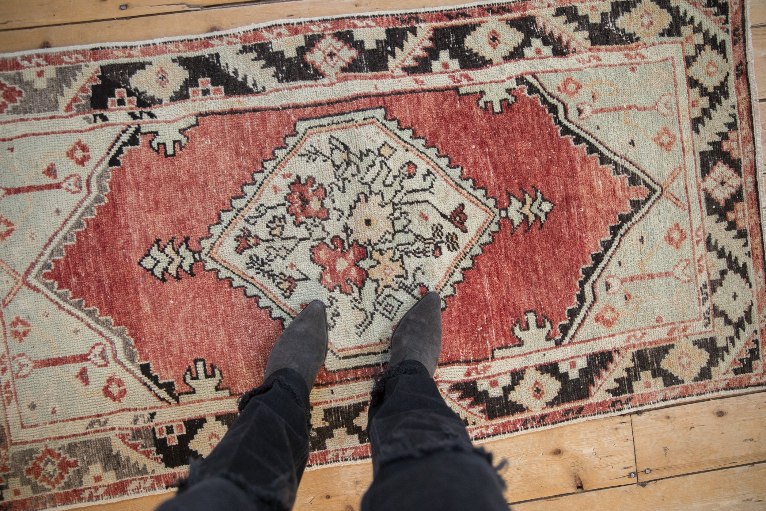 2.5x5 Vintage Distressed Oushak Rug Runner by Old New House® - product image 2 for Resin Society