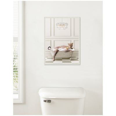 Sylvie Cheetah Traditional Chandelier Bath Framed Canvas by Amy Peterson