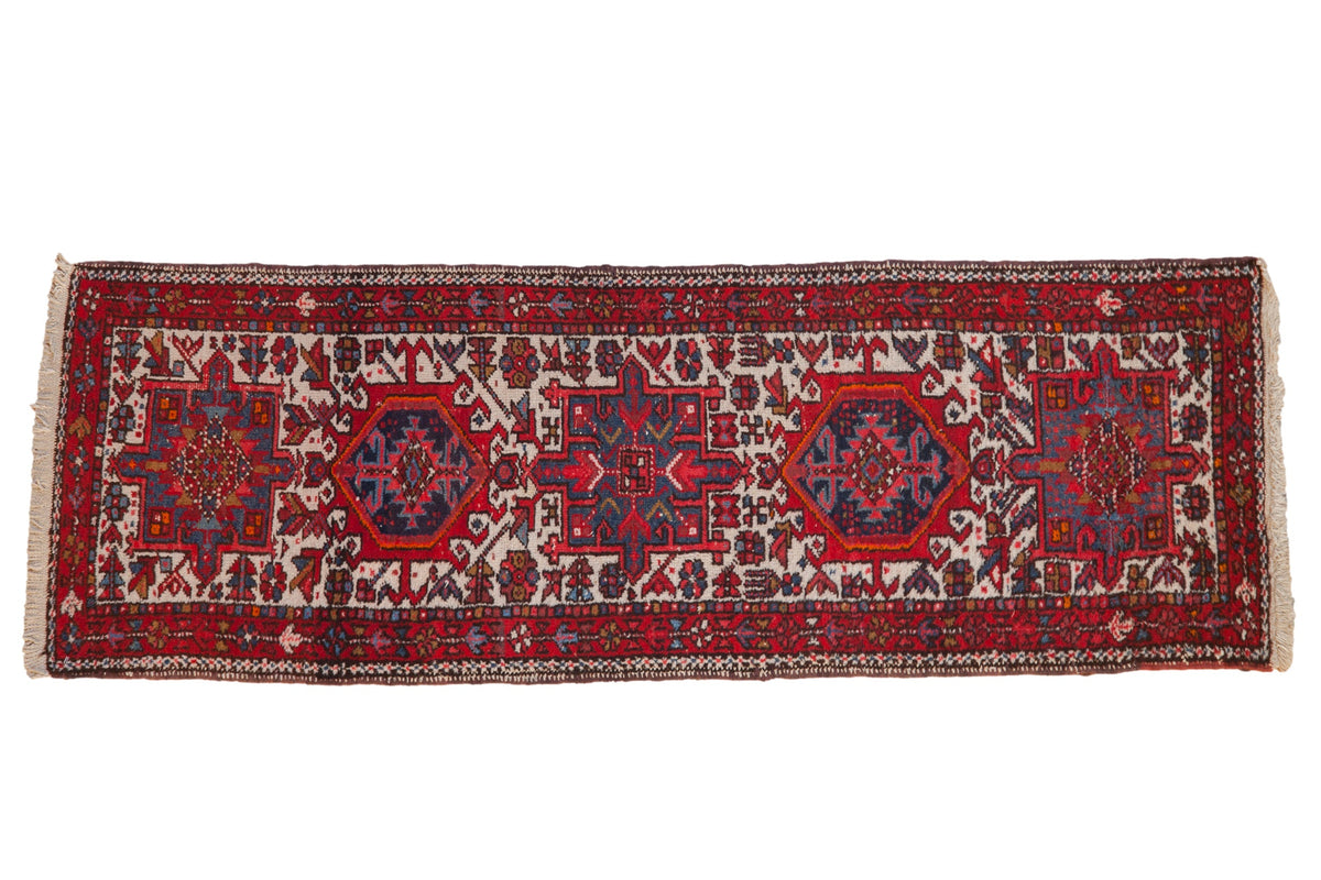 2x6 Vintage Karaja Rug Runner by Old New House® - detailed view of vintage rug pattern and texture