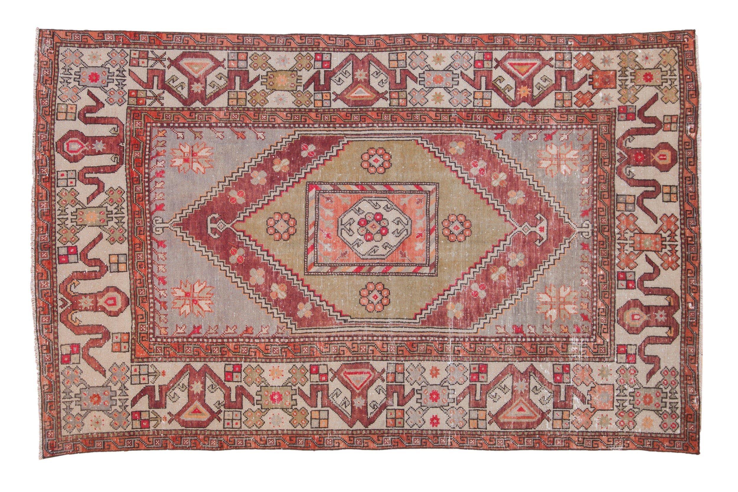 5.5x8.5 Vintage Distressed Oushak Carpet by Old New House® - main product image for Resin Society