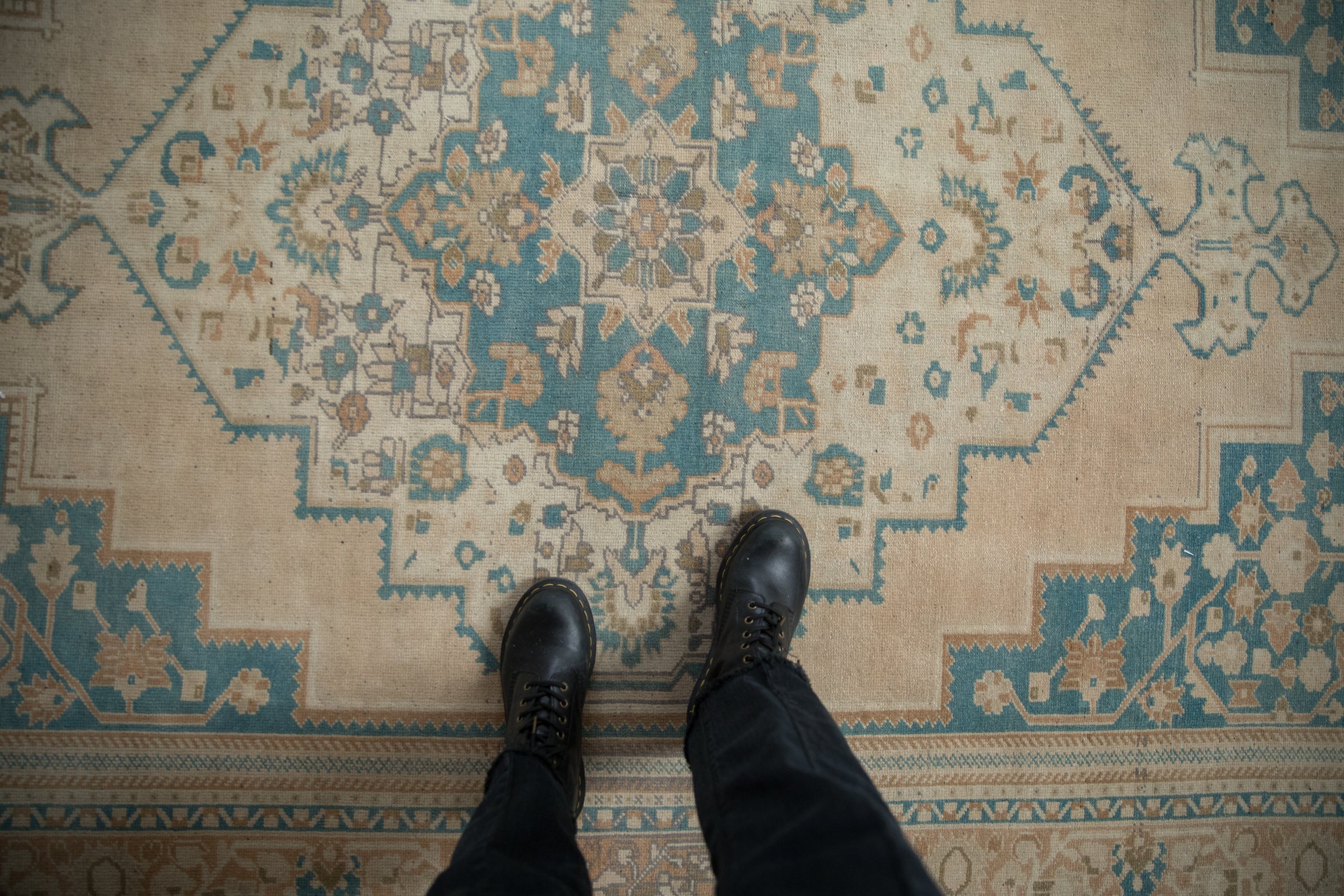 6x9.5 Vintage Distressed Oushak Carpet by Old New House® - product image 2 for Resin Society