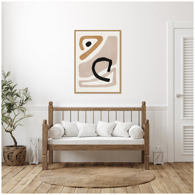 Sylvie Neutral Abstract 1 Minimal Modern Art Framed Canvas by July Art Prints