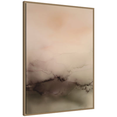 Framed canvas wall art titled Dawn No.
1 by Amy Lighthall showing a modern abstract composition in a dark gold Sylvie frame