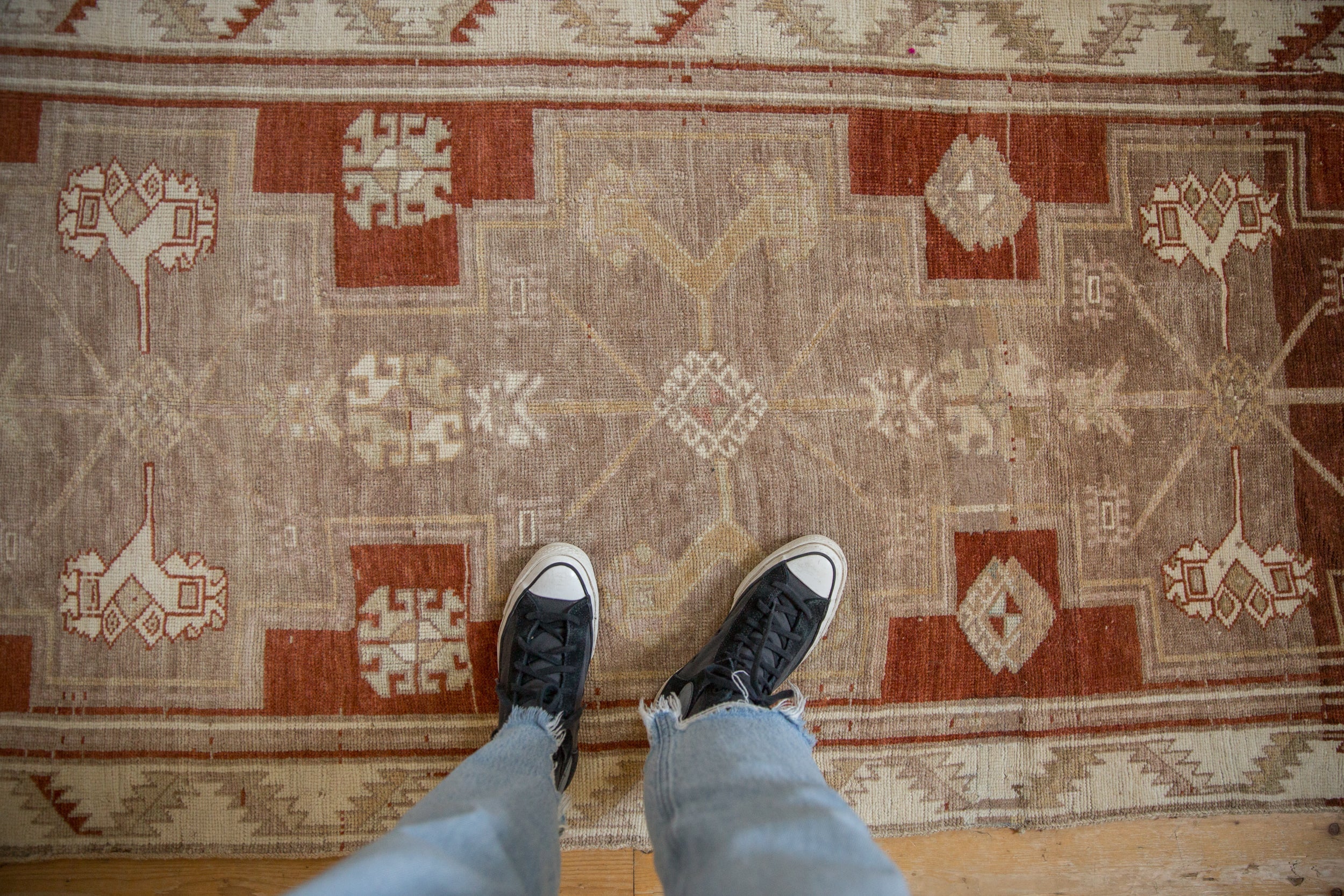 RESERVED 3.5x9.5 Vintage Distressed Kars Rug Runner